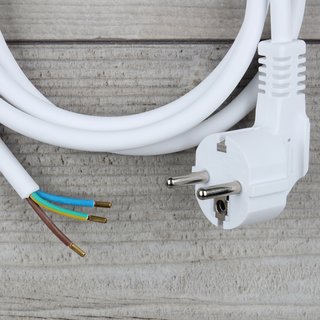 1,5m Anschlussleitung wei 3x1,0mm mit Schutzkontakt-Stecker