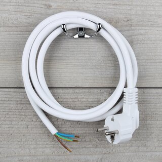 Anschlussleitung 2,0 m wei 31,0 mm H05VV-F mit Schutzkontakt-Stecker