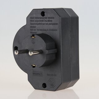 3-fach Steckdosenadapter schwarz mit Schalter &ndash; 2x Eurosteckdose & 1x Schutzkontakt, 3500W