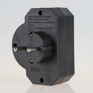 Steckdosen-Adapter schwarz mit Schalter 16A/250V 2 x Eurosteckdose 1 , 7,35  €