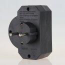 3-fach Steckdosenadapter schwarz mit Schalter – 2x Eurosteckdose & 1x Schutzkontakt, 3500W