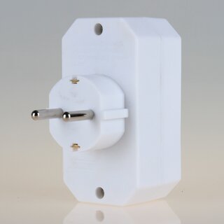 3-fach Steckdosenadapter wei &ndash; 2x Eurosteckdose & 1x Schutzkontakt, 3500W