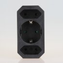 3-fach Steckdosenadapter schwarz – 2x Eurosteckdose...