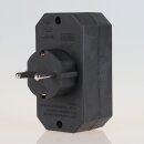 3-fach Steckdosenadapter schwarz – 2x Eurosteckdose & 1x Schutzkontakt, 3500W
