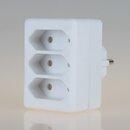 3-fach Steckdosenadapter wei &ndash; 3x Eurosteckdose,...