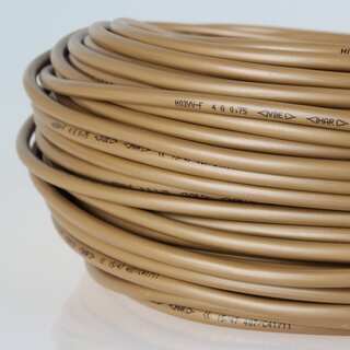 PVC-Lampenkabel gold 4-adrig 4x0,75 mm &ndash; Rundleitung H03VV-F mit Schutzleiter - Meterware