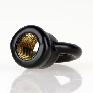 Ringnippel Messing schwarz M10x1 Durchgangsgewinde &ndash; schwere Ausfhrung,  22 mm