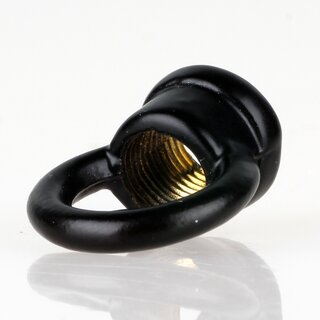 Ringnippel Messing schwarz M10x1 Durchgangsgewinde &ndash; schwere Ausfhrung,  22 mm