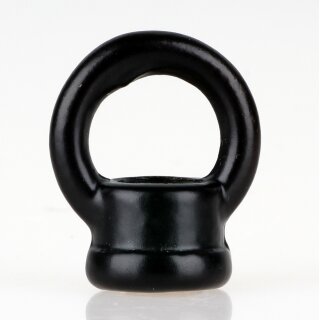 Ringnippel Messing schwarz M10x1 Durchgangsgewinde – schwere Ausführung, Ø 22 mm