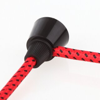 Lampen Distanz-Aufhänger „Affenschaukel“ – Schwarz 24x30 mm, Kunststoff, Umlenkung von Kabeln