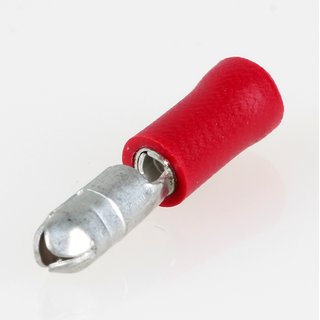 100 x Kabelschuh 4mm Rundstecker rot isoliert fr Leitungsquerschnitt 0,5-1,5mm