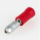 100 x Kabelschuh 4mm Rundstecker rot isoliert fr...