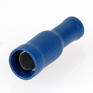 100 x Kabelschuh 4mm Rundsteckhlse blau isoliert fr Leitungsquerschnitt 1,5-2,5mm