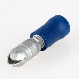 100 x Kabelschuh 4mm Rundstecker blau isoliert fr Leitungsquerschnitt 1,5-2,5mm