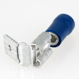 100 x Kabelschuh Flachsteckhlse blau isoliert mit Abzweig fr Leitungsquerschnitt 0,5-1,5mm