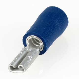 100 x Flachsteckhlse blau 0,5x2,8 halbisoliert fr Leitungsquerschnitt 1,5-2,5mm