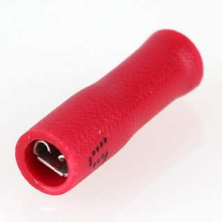 100 x Kabelschuh Flachsteckhlse rot 0,5x2,8 S vollisoliert fr Leitungsquerschnitt 0,5-1,5mm