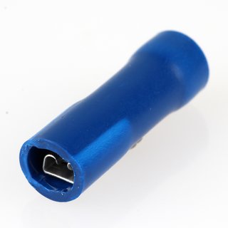 100 x Kabelschuh Flachsteckhlse blau 0,5x2,8 S vollisoliert fr Leitungsquerschnitt 1,5-2,5mm