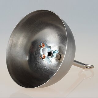 Lampen Baldachin Metall edelstahloptik  120 mm groe Kugelform mit Pendelrohr und Leuchtenaufhnger