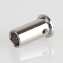 M10x1 Innengewinde Messing Deckenhalter zylindrisch mit seitlichem Ausgang 4 mm, vernickelt, 16x26 mm
