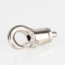 Messing Seilstopper 10x30 mm mit 16 mm Karabinerhaken, vernickelt