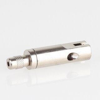 Messing Seilstopper 10x32 mm mit seitlichem Ausgang fr Y-Aufhngung und Sicherungskappe, vernickelt