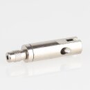 Messing Seilstopper 10x32 mm mit seitlichem Ausgang für Y-Aufhängung und Sicherungskappe, vernickelt