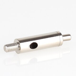 Messing Seilstopper 9x29 mm mit seitlichem Ausgang und Befestigungsschlitz, vernickelt