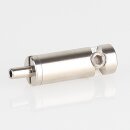 Messing Seilstopper 9x26 mm mit seitlichem Ausgang für Y-Aufhängung, vernickelt