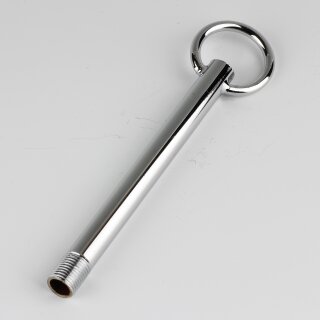 M10x1 Aufhängerohr für Lampen – Pendelrohr mit Ring 30 mm verchromt – 120 mm Länge