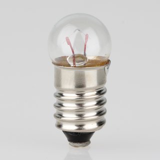 E10 Sockel 6V (DC) 0,30W 50mA Kugel Glhlampe 24x11,5mm fr Taschenlampe