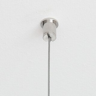 Lampen Stahlseil-Aufhngung &ndash; 1 m Stahlseil mit Kugel-Seilstopper & Deckenhalter