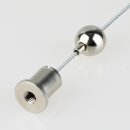 Lampen Stahlseil-Aufhängung – 1 m Stahlseil mit Kugel-Seilstopper & Deckenhalter