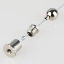 Lampen Stahlseil-Aufhängung – 1 m Stahlseil mit Kugel-Seilstopper & Deckenhalter