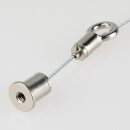 Lampen Stahlseil-Aufhängung – 1 m Stahlseil mit Seilstopper (Öse) & Deckenhalter