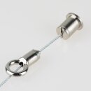 Lampen Stahlseil-Aufhängung – 1 m Stahlseil mit Seilstopper (Öse) & Deckenhalter