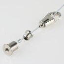 Lampen Stahlseil-Aufhängung – 1 m Stahlseil mit Seilstopper & Karabinerhaken, Deckenhalter