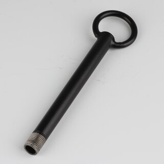 M10x1 Aufhngerohr fr Lampen &ndash; Pendelrohr mit Ring 30 mm schwarz &ndash; 120 mm Lnge