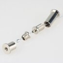 Lampen Stahlseil-Aufhängung – 1 m Stahlseil mit Seilstopper & Deckenhalter mit Schlitz