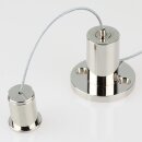 Lampen Stahlseil-Aufhängung – 1 m Stahlseil mit zylindrischem Seilstopper & Deckenhalter