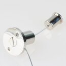 Lampen Stahlseil-Aufhängung – 1 m Stahlseil mit zylindrischem Seilstopper & Deckenhalter