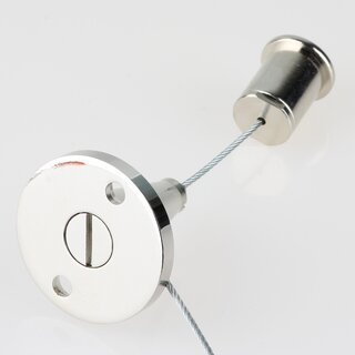 Lampen Stahlseil-Aufhngung &ndash; 1 m Stahlseil mit konischem Seilstopper & Deckenhalter
