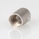 M10x1 Klemmnippel Zugentlastung aus Metall Nickel matt Edelstahloptik mit Innengewinde