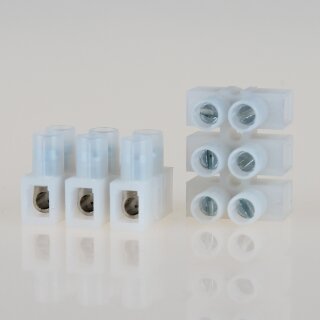 Euro Lüsterklemme Mini 3-polig transparent bis 2,5mm² – 16x22x15mm