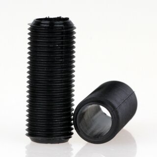 M10x1 Gewinderohr Kunststoff schwarz – 25 mm Länge, für Lampen- und Leuchtenbau