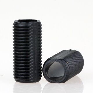 M10x1 Gewinderohr Kunststoff schwarz &ndash; 20 mm Lnge, mit Profil, fr Lampen- und Leuchtenbau
