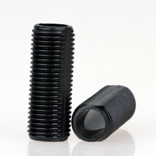 M10x1 Gewinderohr Kunststoff schwarz &ndash; 25 mm Lnge, mit Profil, fr Lampen- und Leuchtenbau