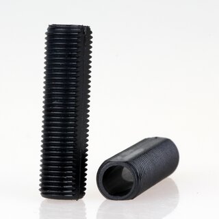M10x1 Gewinderohr Kunststoff schwarz &ndash; 35 mm Lnge, mit Profil, fr Lampen- und Leuchtenbau