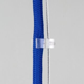 Lampenkabel Seilhalter-Clip &ndash; transparent &ndash; fr Kabel  5&ndash;6,5 mm & Drahtseil  1&ndash;2 mm