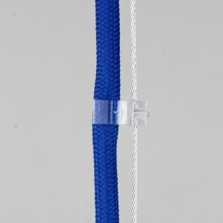Lampenkabel Seilhalter-Clip – transparent – für Kabel Ø 5–6,5 mm & Drahtseil Ø 1–2 mm